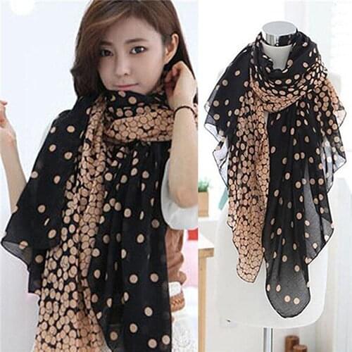 Fashion Womens Long Candy Gradual Color Round Dots Scarf Shawl Wraps Stole Soft Scarves