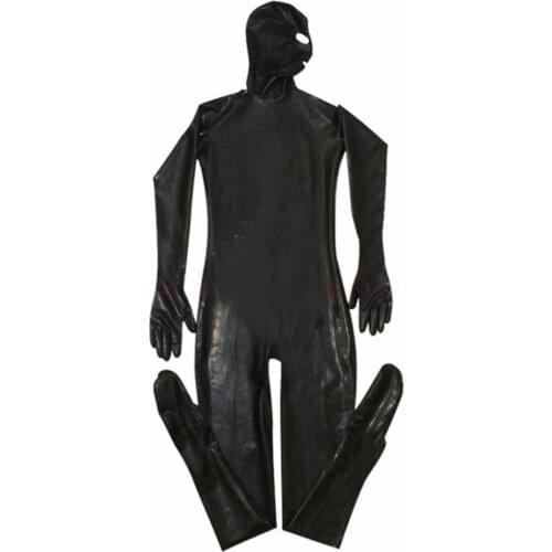 Plus Size Men Full Body Cover Bodysuit Faux Leather Jumpsuit Gay Costume Sexy Lingerie DS Stage Erotic Sexy Tight Gay Wear F59