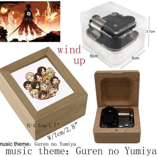 Newest styles Guren no Yumiya wind up music box anime attack on titan music cosplay fans new year birthday christmas party gift