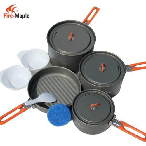 Fire Maple Feast 5 Outdoor Camping Hiking Cookware Backpacking Cooking Picnic Camping Pot Pan Bowl Set