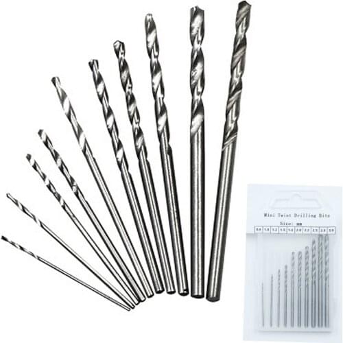 10pcs Brocas Metal Mini Staight Shank Twist Drill Bit Set for Metalworking High Speed Steel Drilling Bits Power Tools