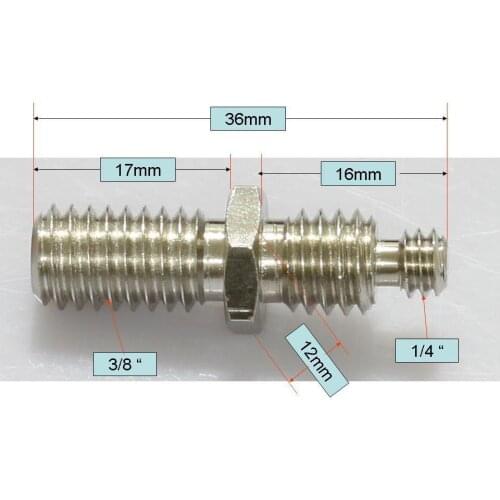 One Nutted Reversible Tripod Post~ 1/4" & 3/8" double male for camera tripod 5d2