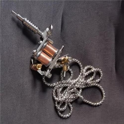 Unisex Necklace Fashion Tattoo Machine Pendant Silver Color Titanium Steel Hip Hop Sweater Chain Necklace 2021 подвеска