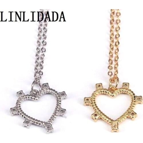 10Pcs New fashion Metal plating heart shape pendant,popular charm jewelry Necklace