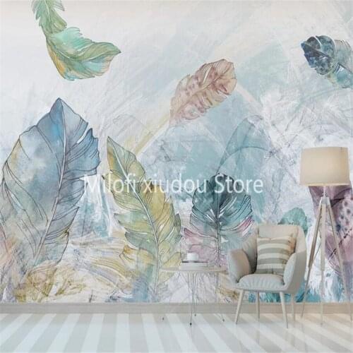 Custom D Mural Wallpaper Nordic Watercolor Abstract Line Art Living Room Bedroom Background Wall Decoration Painting Wallpaper