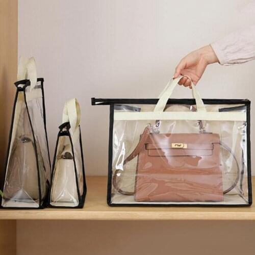 Transparent Dust-Proof Storage Bag Organizer Hanging Handbag Cover with Zipper