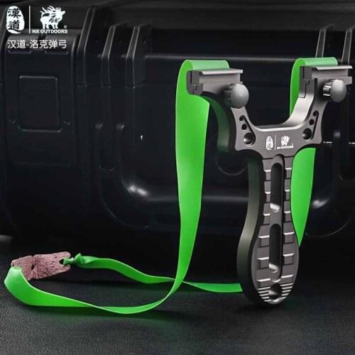 HX OUTDOORS High-precision High-pressure Aluminum Alloy Leather Slingshot Competitive Catapult Traditional Bow Fast Pressure