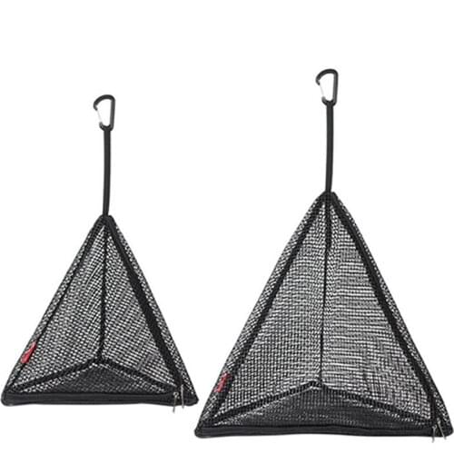 New Foldable Outdoor Drying Net Bag PVC Triangle Grid Drain Breathable With Hook Camping Home Picnic RV Hanging Dry Storage Bag