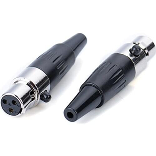 High Quality Mini XLR 3 Pin Female Plug Small XLR Audio Microphone Connector for MIC Soldering Straight