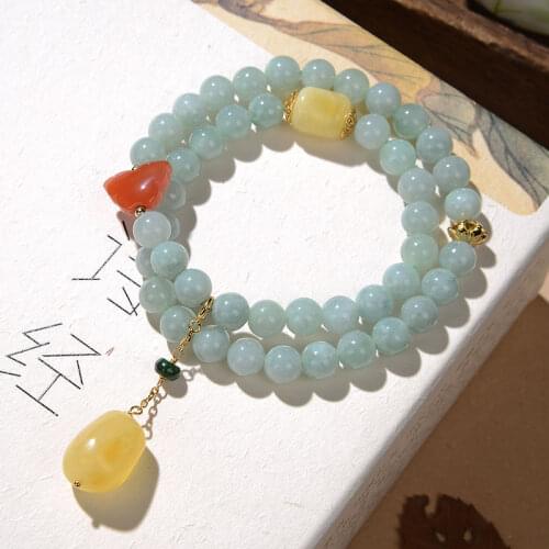Natural 7A Myanmar jade bracelet for women men 7mm jade beads bracelets women amber bracelet natural jade stone jade bangle