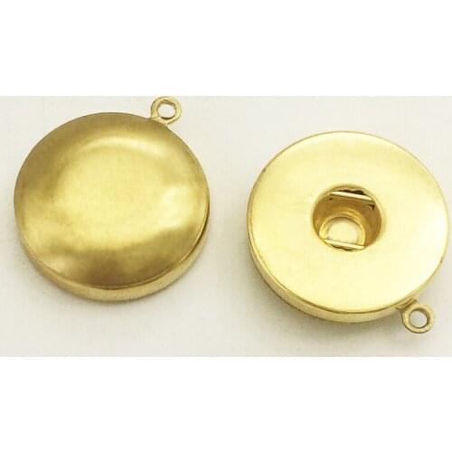 Gold snap button single plate pendant Necklace OEM, ODM JS101 (fit 18mm snaps jewelry )