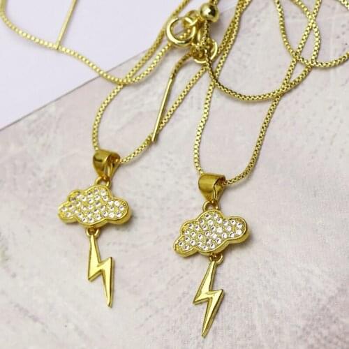 10 Pcs Cloud flash pendant jewelry necklace zirconia Boxes chain accessories for women necklace for women New design 7360