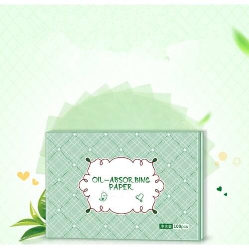 100Sheets/pack Green Tea Facial Oil Blotting Sheets Paper Cleansing Face Oil Control Absorbent Paper Beauty Makeup Tools