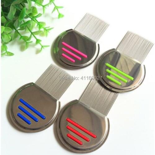 100pcs Pet Lice Comb Stainless Steel Mini Round Dog Cat Comb Pet Louse Flea Remove Hair Trimmer Pet Grooming Tool