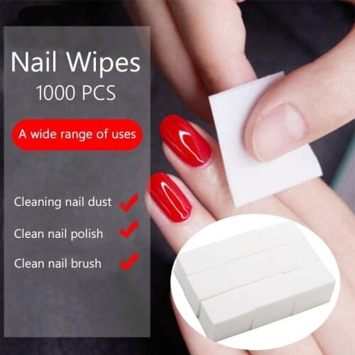 1000PCS/Lot Nail Polish Remover Nail Wipes Bath Manicure Gel Lint-Free Wipes 100%Cotton Napkins for Nails Nail Art Remover Tool