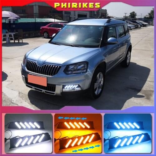 2Pcs For Skoda Yeti 2014-2017 LED Daytime Running Turning Signal Light DRL Fog Lamp Brake light Lamp