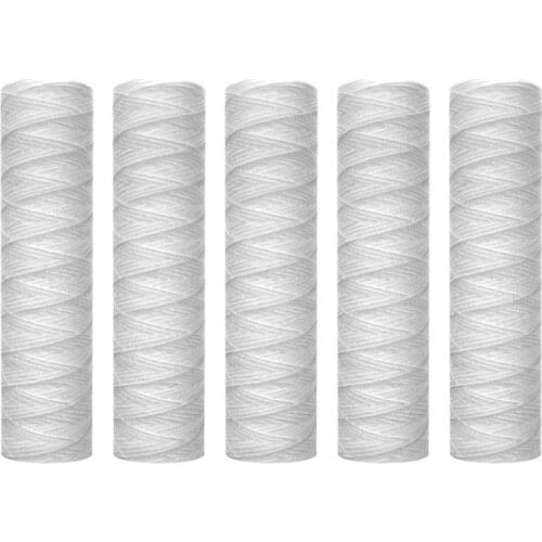 5Pc 20 Micrometre 10x2.5 Inch String Wound Sediment Water Filter,Whole House Sediment Filtration,Replacement for RO Unit
