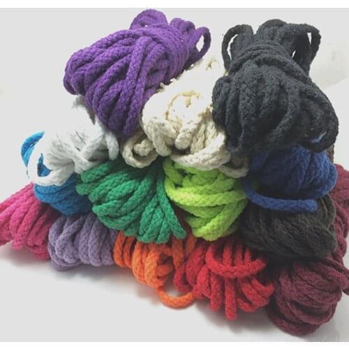 5yards/roll Colorful 5mm Cotton Cord Twisted Rope High Tenacity Macrame DIY Textile Craft Woven String Home Decoration