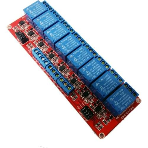 8-way relay module 5V/12V/24V relay module optocoupler isolation high and low level trigger