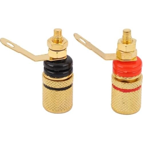 8pcs Gold Plated Amplifier Speaker Binding Post 4mm Banana Plug Jack Connector