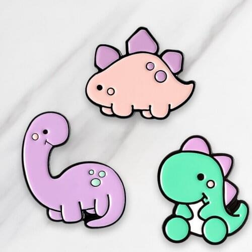 Cute dinosaur Brooches Enamel Brooch Colorful Animal Lapel Pin Clothes Bag Badge Cartoon Jewelry Gift For Children Friends