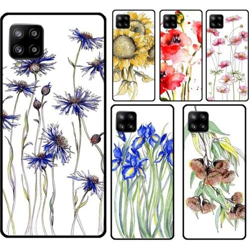 Red Poppy Iris Lavender Case For Samsung A51 A71 A31 A11 A21S A20e A12 A32 A42 A52 A72 A02S A10 A30S A40 A50 A70