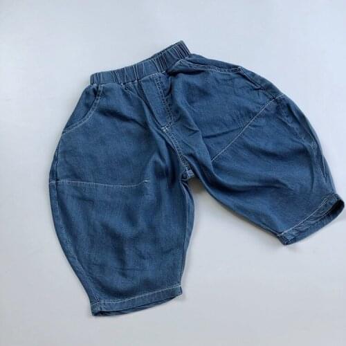 Kids Clothes New Childrens Cotton Jeans Baby Boys Wide-leg Harem Pants Toddler Girls Casual Loose Lantern Nine-point Trousers