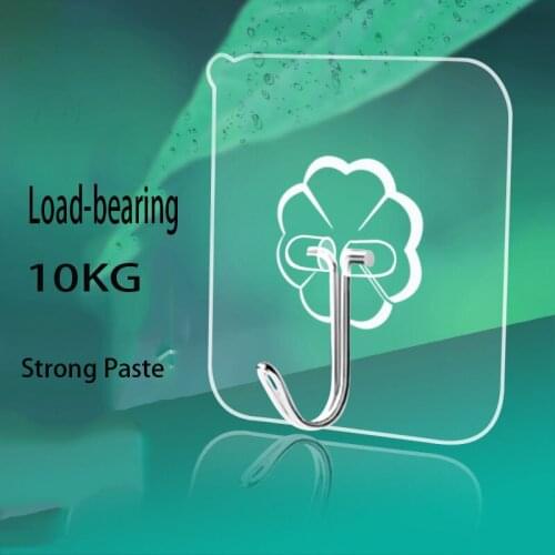 Double-Sided Adhesive Wall Hooks Hanger Strong Transparent Hooks Suction Cup Sucker Wall Storage Holder For Kitchen Bathroom