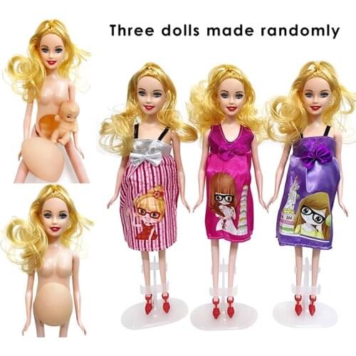 Colorful Pregnant Doll Mom Doll With A Baby Doll In Her Tummy For Girls Early Education Parent Child Interaction Efficient