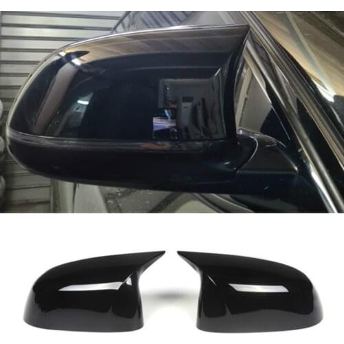 2 Pcs Glossy Balck Cover Auto Rearview Mirror Cap Covers Blind Spot Mirror Fit for BMW 2014-2018 F15 X5 & F16 X6 F26 X4 F25 X3