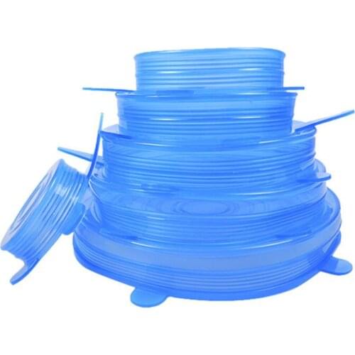 Kitchen Accessories Silicone Stretch Suction Pot Lids Food Grade Fresh Keeping Wrap Seal Lid Pan Cover LX6666
