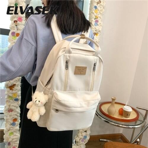 Multifunction Double Zipper Women Backpack 2021 New Teenager Girls Laptop Backpack Student Shoulder Bag Korean Style Schoolbag