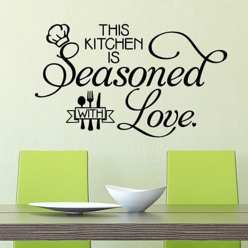 Cartoon kitchen text Waterproof Wall Stickers Home Decor For Home Decor Living Room Bedroom Vinyl Mural Decal