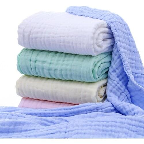 Muslin Baby Blanket Solid Color Soft Comfortable Bath Towel Newborn Clothes Swaddle Children Stroller Quilt Playmats Sheets AB60