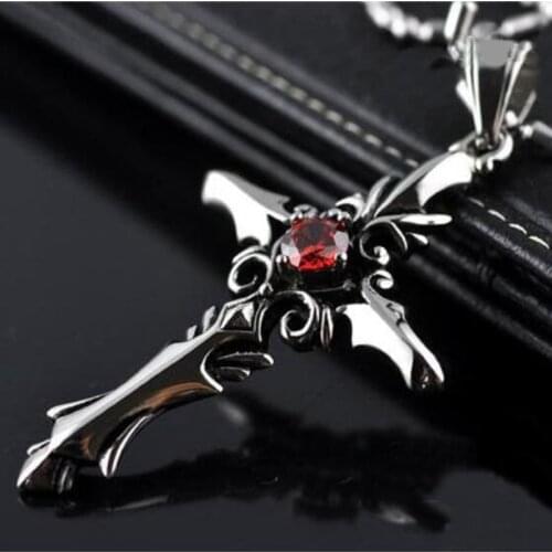 Retro New Personality Fashion Men Pendant Accessories Necklace Men Cross Necklace