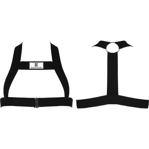 Men Elastic Shoulder Strap Chest Exotic Restraints Belt Music Festival Stage Performance Club Pole Dancing Costume Sex Accessory