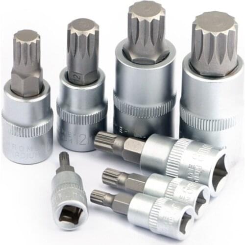 8 pcs 1/4" 3/8" 1/2" Torx Bit Socekt Set Adapter Allen Key Spline Bits Universal Head For Torque Spanner Ratchet Socket Wrench