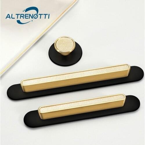 New Handle Furniture Drawer Zinc Alloy Gold Black Modern Wardrobe Kitchen Door Pull Cupboard Dresser Cabinet Metal Knob Hardware