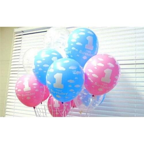 New Balloons for Baby 1st First Birthday Celebration Girl Boy Printed Number 1 Children Birthday Party
