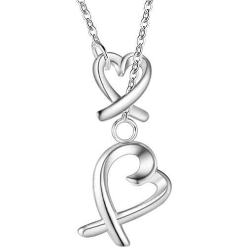 Wholesale Fashion Jewelry Necklace For Women Lady Wholesale Charm Silver Color Fashion Jewelry Pendant AN600/aiaaizha