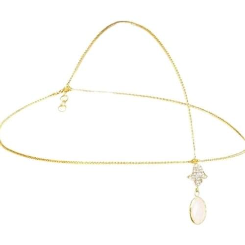 Hot Gold Head Chain Hair Jewelry Rhinestone Hand Pink Charm Forehead Hair Accesories Boho Headband