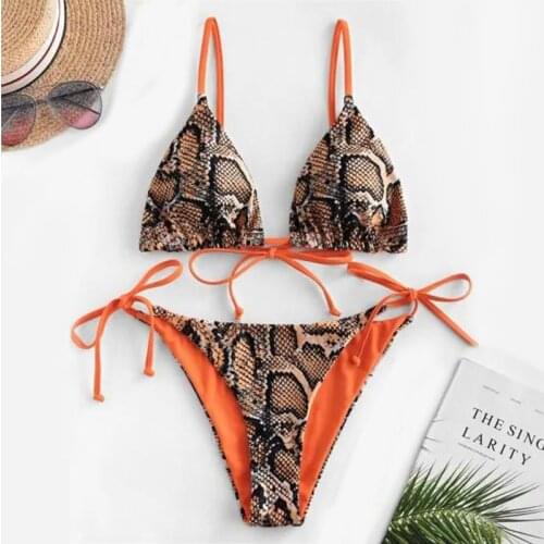 Separate Swimsuit Reversible Lace Up Bikini Sets Leopard Print Striped 2pcs Designer Bikini Top and Panties Bath Clothing Women