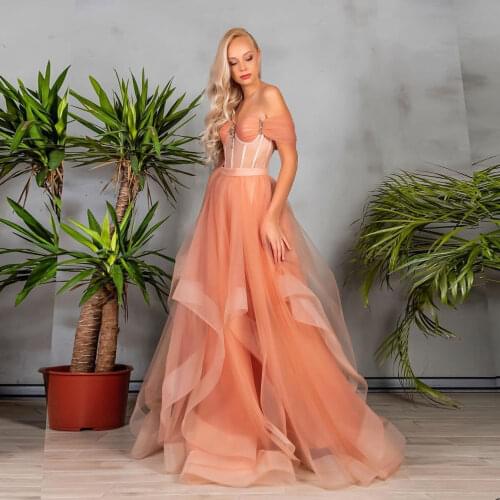 Pink Simple Sexy Women Dress Tulle A-line Long Length Ribbon Trim Backless Dresses Plus Size Custom Made
