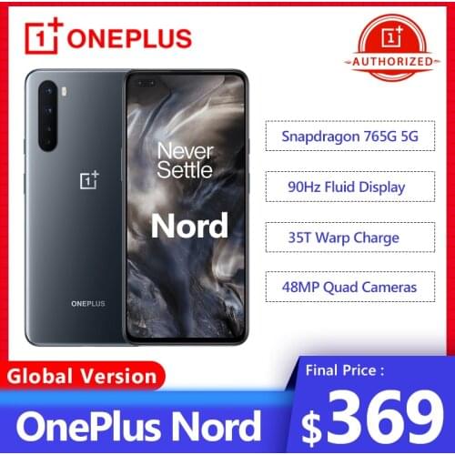 Global Version OnePlus Nord 5G Smartphone Snapdragon 765G 8GB RAM 128GB ROM 6.44'' 90Hz AMOLED Screen 48MP Quad Mobile Phone