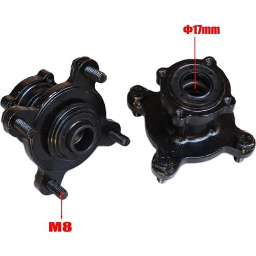 17MM 4*M8 Front Stud Brake Wheel Hub Fit For ATV 6 7 8 Inch Rim Tire Go Kart Buggy Karting ATV UTV Quad Bike Parts 50cc 110cc