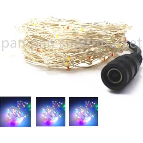 10M 100LED LED String Lights Outdoor Christmas Fairy Lights Warm White Silver Wire LED Starry Lights DC 12V Wedding Decoration