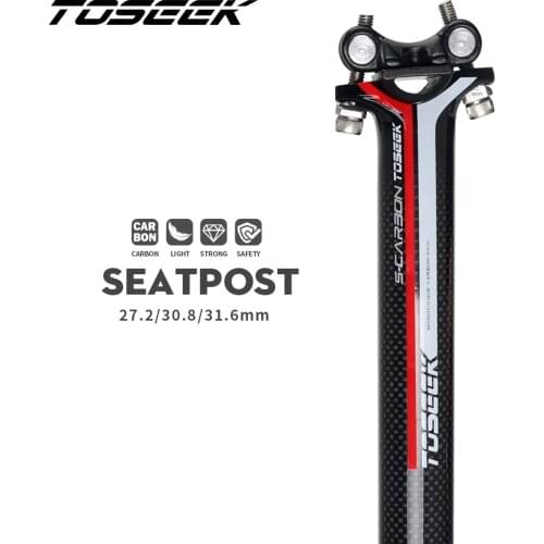 TOSEEK full carbon seatpost bicycle seat tube seatpost mountain road seat post 27.2/30.8/31.6 x 350/400mm bicicleta bike parts