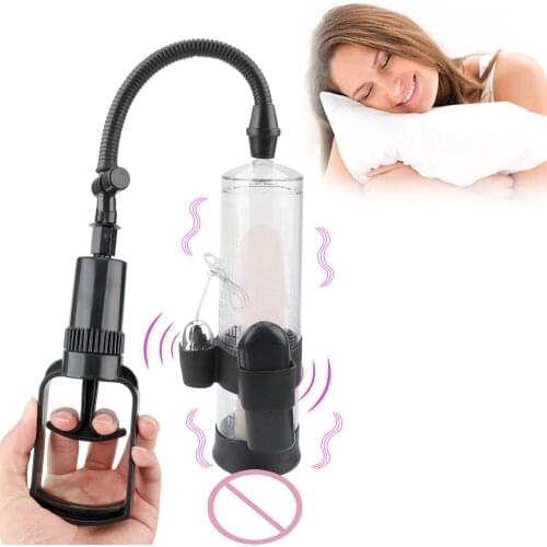 Vacuum Pump Sex Toy For Men Delayed Ejaculation Penis Enlargement Penis Trainer Vibrating Penis Pump