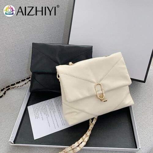 Vintage Women Pure Color PU Leather Shoulder Crossbody Messenger Bag Casual Ladies Chain Small Handbags