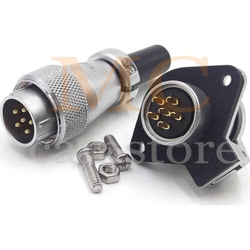 WS20 6 Pin Connector Power Mechanical Industrial Equipment Aviation Waterproof Male Female Plug Socket (1 Set)